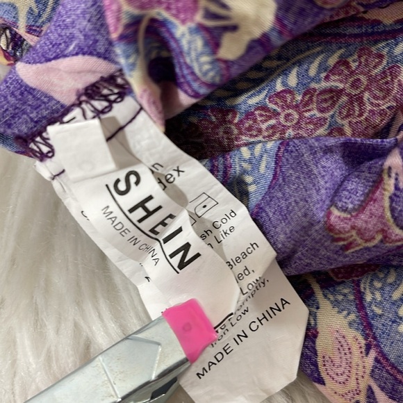 SHEIN Boho Floral Print V-Neck Maxi Flowy Dress Size Small - Picture 9 of 11